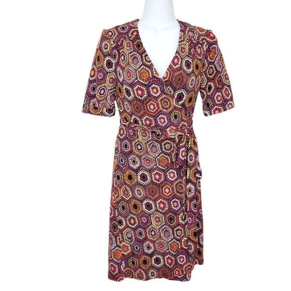 NWOT Trina Turk Geometric Print Jersey Wrap Dress Womens 10 - Picture 1 of 6